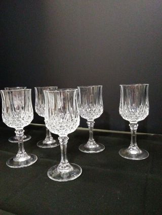 Set of six vintage Cristal D ' Arques from France 6cl cordials 4