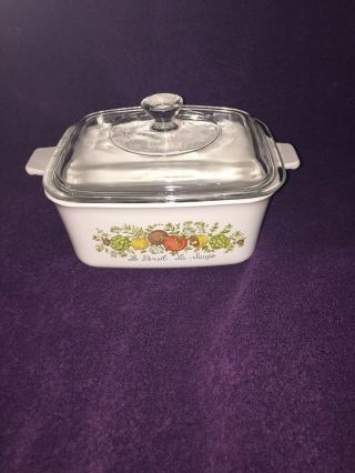 Corning Ware Spice Of Life P - 4 - B Wide Meat Loaf Pan With Lid Dish 1.  5qt