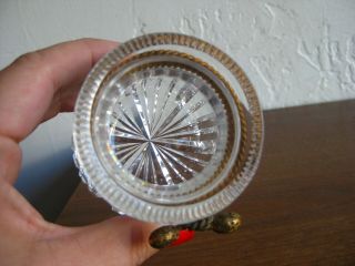 Vintage French Cut Crystal Gilt Dore Bronze Rope Ormolu Toothpick Holder Jar 3