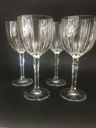 (4) Waterford Crystal Glasses Marquis Omega 8 1/2 " Wine Goblets Crystal