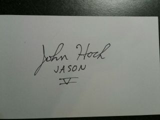 John Hock As Jason Voorhees Authentic Hand Signed Index Card Friday The 13th V