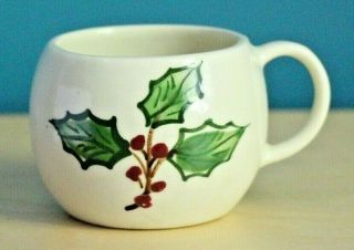 Purinton Holly Pattern Nog Or Punch Cup.  Rare & Perfect