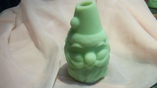 Fenton Lime Green 2 Piece Santa Fairy Lamp - Tea Light 5 1/2 " Tall - 3 " Wide