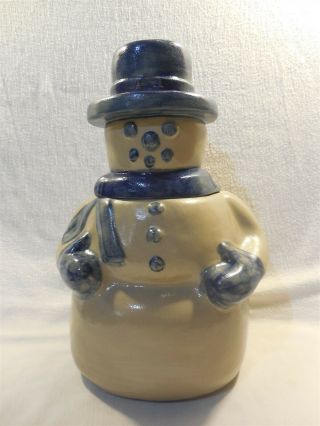 Bbp Beaumont Brothers Pottery Salt Glaze Large 12 " Snowman Cookie Jar