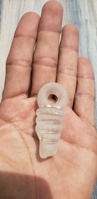 Sea Glass Bottle Stopper with Screw antique surf tumbled 3