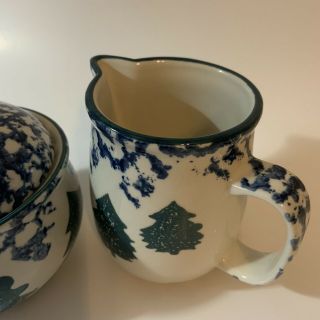 Tienshan Folk Craft Cabin in the Snow Creamer and Covered Sugar Bowl Set 6