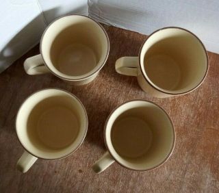 SET OF 4 VINTAGE PFALTZGRAFF VILLAGE BROWN AND CREAM COLORED MUGS 4 