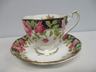 Vintage Queen Ann Black Magic Tea Cup & Saucer