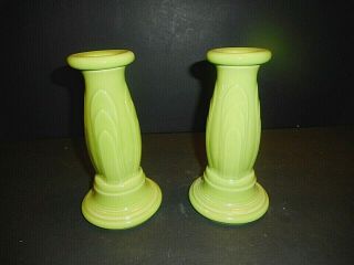 Hlc Fiesta Green Chartreuse Tapered Candle Holders Y2k Mark Fine