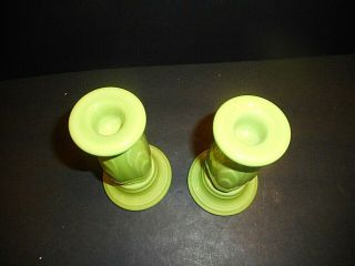 HLC Fiesta Green Chartreuse Tapered Candle Holders Y2K Mark Fine 3