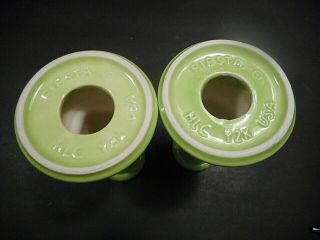 HLC Fiesta Green Chartreuse Tapered Candle Holders Y2K Mark Fine 5