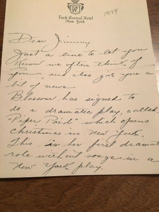 Benny Fields Autograph,  Als Vaudeville,  Actor,  Teamed Up W/ Wife Blossom Seeley