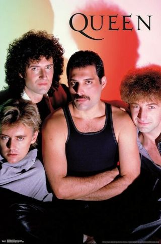 Queen 1984 Rock Band Group Wall Poster - Freddie Mercury,  Brian May,