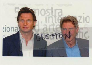 Harrison Ford,  Liam Neeson & Calista Flockhart 2 Rare Press Photos