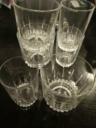 Set Of 6 Vintage Arcoroc Lancer Glasses: 3 Juice,  3 On The Rocks