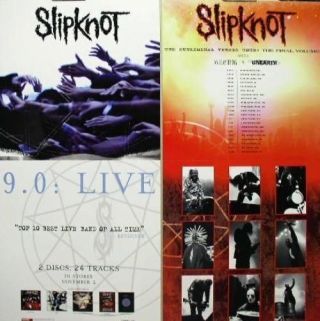 Slipknot 2005 9.  0 Live Double Sided Promotional Poster Flawless Old Stock