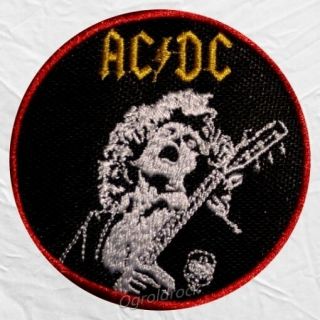 Ac/dc Angus Young Playing Guitar Embroidered Patch Album Cover Malcolm Ac Dc