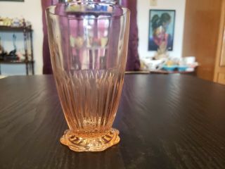 1 Hocking Pink Old Colony/Lace Edge Footed Tumblers 5 