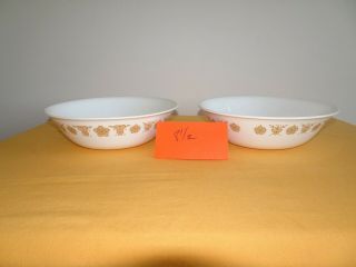 (2) Pair Corelle Butterfly Gold 8 1/2 " Serving Bowl