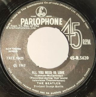 The Beatles,  All You Need Is Love (rare India Production) Please Read Notes.