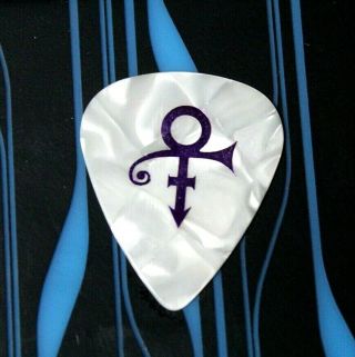 Prince // Tour Guitar Pick // (blank Back) White Pearloid Purple Symbol
