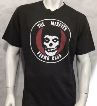 The Misfits Skull Fiend Club Glenn Danzig Punk Band Tee Shirt Large Black