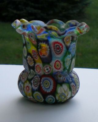 Millefiori Italian Art Glass Miniature Vase