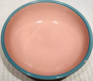 Set Of 3 6 3/4” Rio Century Stoneware Pink and Turquoise Blue Bowls Japan 7
