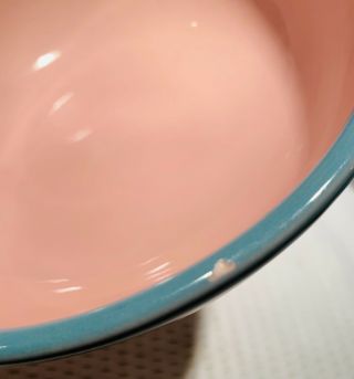 Set Of 3 6 3/4” Rio Century Stoneware Pink and Turquoise Blue Bowls Japan 8