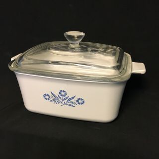 Corning Ware Blue Cornflower Loaf Pan And Lid - P - 4 - B -