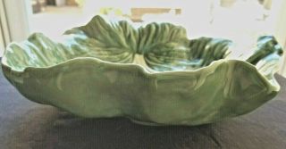 1 Green Cabbage Leaf Large Ftd.  Bowl 10 - 1/4 " Bordallo Pinheiro Portugal Majolica