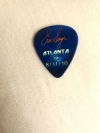 KISS Hottest Earth Tour Guitar Pick Eric Singer Signed Atlanta Georgia 8/31/10 2