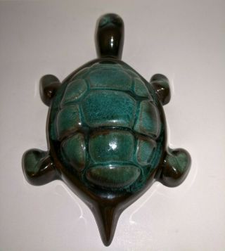 Blue Mountain Pottery Made In Canada Turtle 5 " Green Glaze