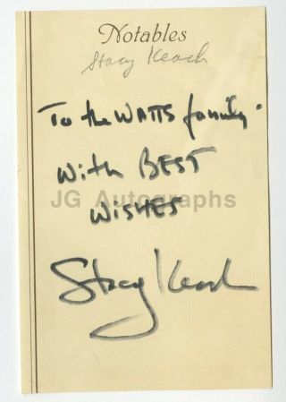 Stacy Keach - Tv Actor: " Mike Hammer " - Authentic Autograph