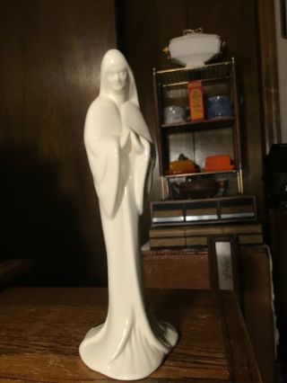 Vintage Haeger Pottery Usa Praying Madonna Virgin Mary Figurine Statue 11.  5” Mcm