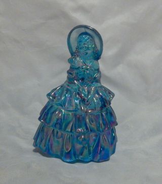 Blue Iridescent Glass Southern Belle Figurine