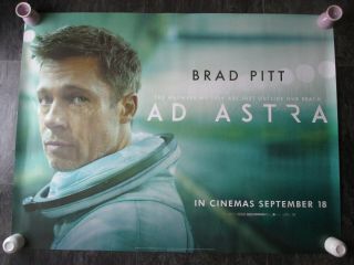 Ad Astra Uk Movie Poster Quad Double - Sided 2019 Cinema Poster Brad Pitt