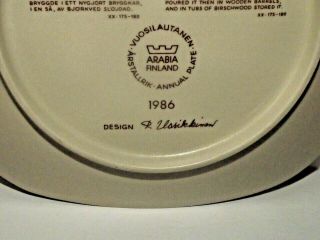 Arabia Finland 1986 Annual Plate Osmatar Creating Ale Raija Uosikkinen Design 6