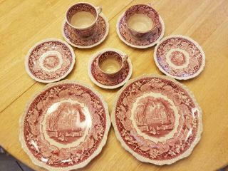 10 Piece Mason Vista Pink Plates And Cups In.