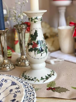 Christmas Porcelain Candlestick 