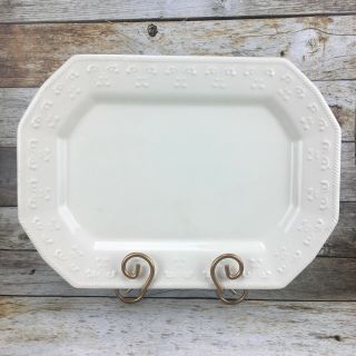 Better Homes And Garden Ivory Scroll White Embossed Large Oval Serving Platter