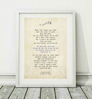 045 Ben E King - Stand By Me - Song Lyric Art Poster Print - Sizes A4 A3