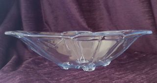 Vintage Sowerby Glass Boat 2631 Blue Glass Art Deco Vase Bowl