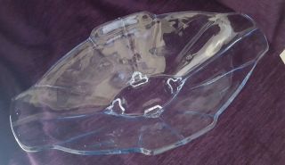 Vintage Sowerby Glass Boat 2631 Blue Glass Art Deco vase bowl 2