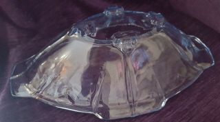 Vintage Sowerby Glass Boat 2631 Blue Glass Art Deco vase bowl 3