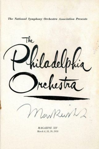 S761.  Igor Markevitch,  Conductor,  Autographed Signed Philadelphia Orchestra Prog