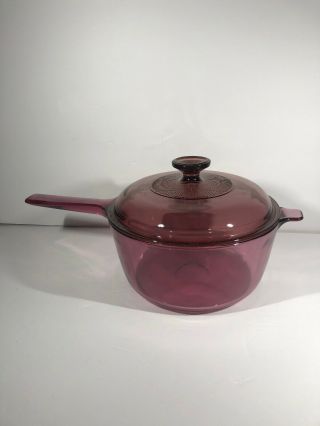 Pyrex Visions Cookware Cranberry 2.  5l Stock/ Sauce Pot & Matching Lid