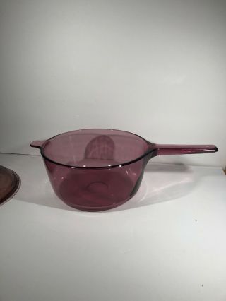 Pyrex Visions Cookware Cranberry 2.  5L Stock/ Sauce Pot & Matching Lid 2