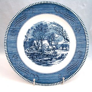 Royal Usa Currier & Ives Blue " The Old Grist Mill " Luncheon Plate/s 9 "