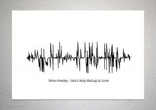 Elvis Presley - Can’t Help Falling In Love - Sound Wave Print Poster Art